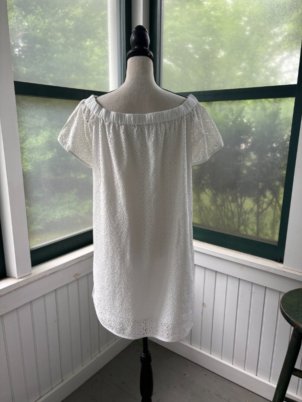 rag & bone Flavia White Eyelet Off-Shoulder Mini Dress Size S/M Like New - Picture 3 of 6